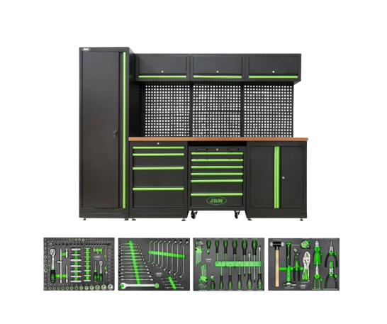 Module atelier 18 pcs avec plateaux EVA finition carbone