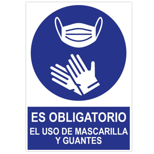 AFFICHE AU FORMAT A3 «IL EST OBLIGATOIRE D’UTILISER UN MASQUE ET DES GANTS »