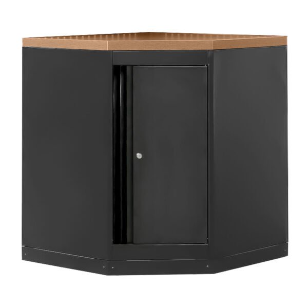 ARMOIRE D'ANGLE AVEC PANNEAU MDF - NOIR