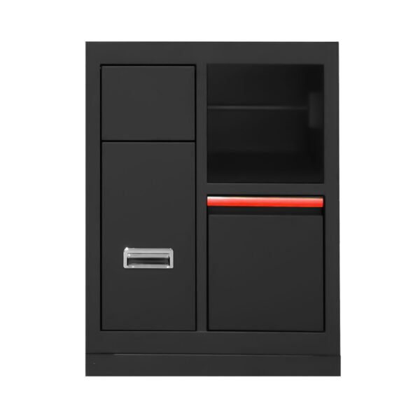 MEUBLE À 3 TIROIRS AVEC PORTE-ROULEAU DE PAPIER - ROUGE