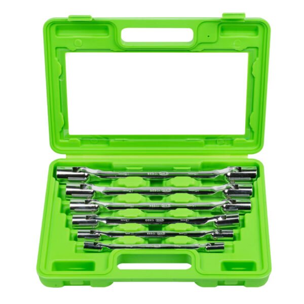 COFFRET AVEC 6 CLÉS À DOUILLE ARTICULÉES 12 PANS