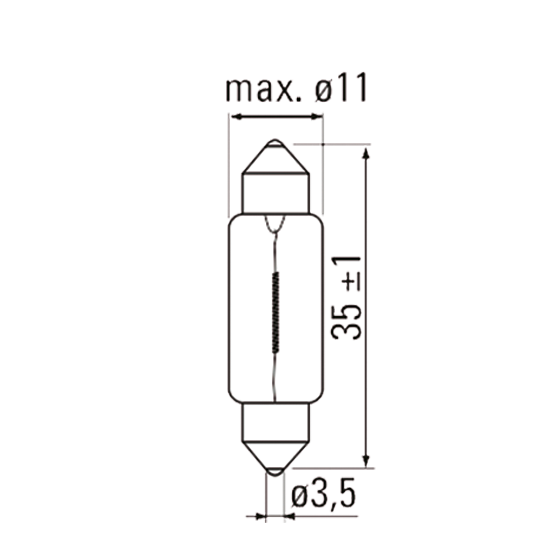 LAMP OBN 12V 5W SV8