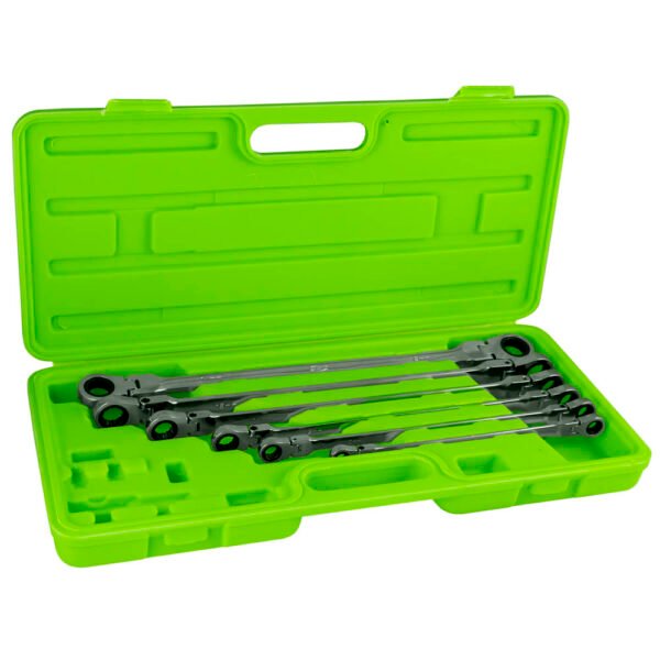 JEU DE 6 CLÉS MIXTES À CLIQUET ARTICULÉES EN COFFRET
