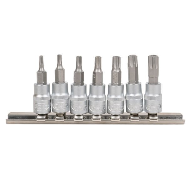 SET DE 7 EMBOUTS TORX INVIOLABLES AVEC DOUILLE 1/4"
