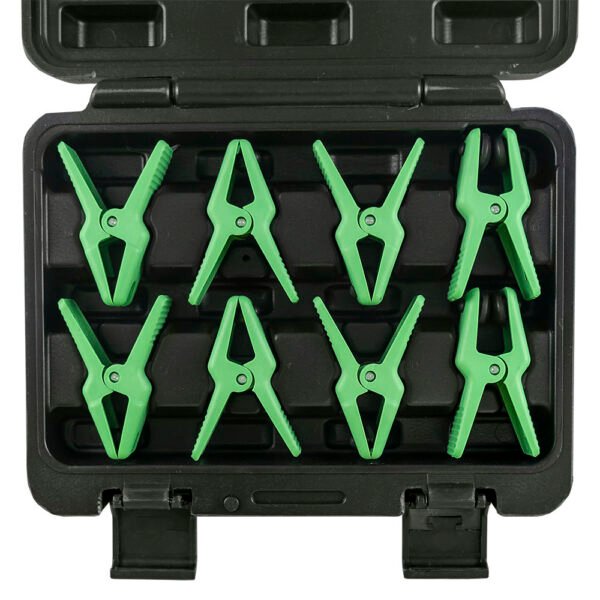 JEU DE 8 PINCES PLATES AVEC LE FIXATEUR POUR LES TUYAUX FLEXIBLES