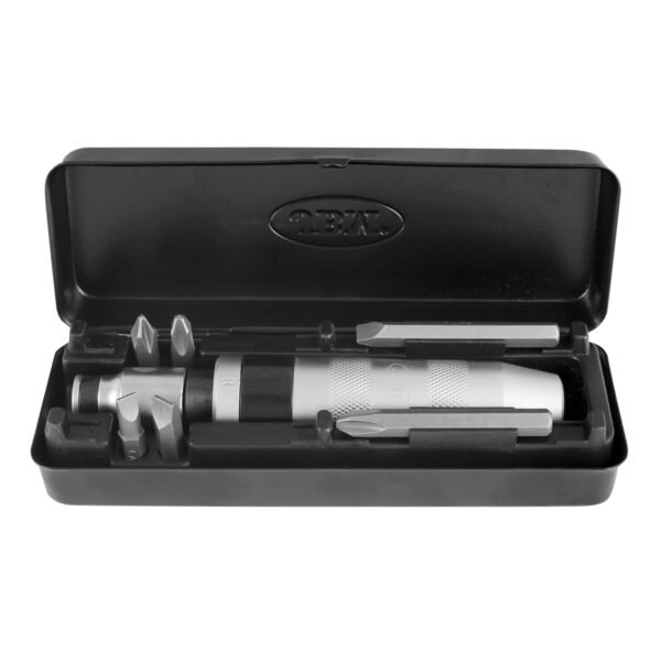 COFFRET MÉTALLIQUE AVEC TOURNEVIS À CHOCS 1/2" ET JEU DE 6 EMBOUTS