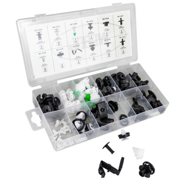 ÉTUI DE CLIPS EN PLASTIQUE POUR PANNEAUX DE PORTE/MOLDINGS/TAPISSERIE VAG/SIÈGE/SKODA 79 PCS