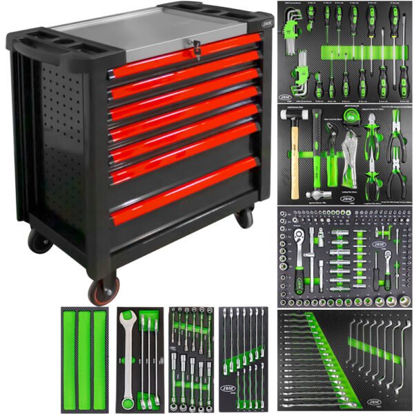 SERVANTE À OUTILS XL 7 TIROIRS - ROUGE - ÉQUIPÉE