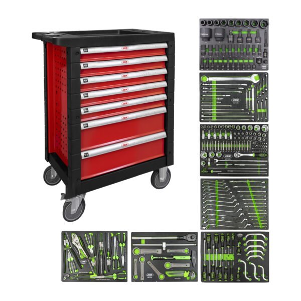 SERVANTE À OUTILS 7 TIROIRS - ROUGE - EQUIPÉE - SPÉCIAL CAMIONS