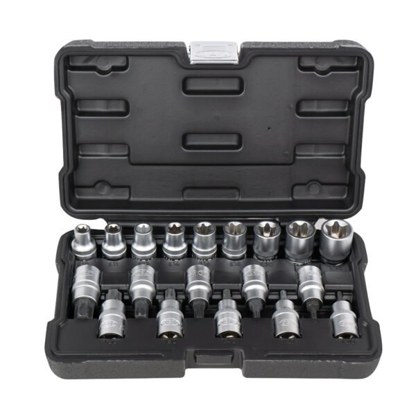 SET DE 19 DOUILLES ET EMBOUTS TORX 1/2"