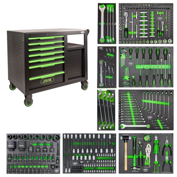 SERVANTE À OUTILS 7 TIROIRS FRONTAUX ET 4 TIROIRS LATÉRAUX - EQUIPÉE