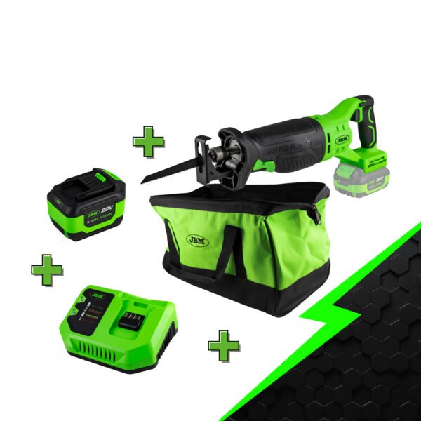 PROMO ÉLECTRIQUE AVEC SCIE DE SABLE + BATTERIE 6.0AH + CHARGEUR 20V + SAC
