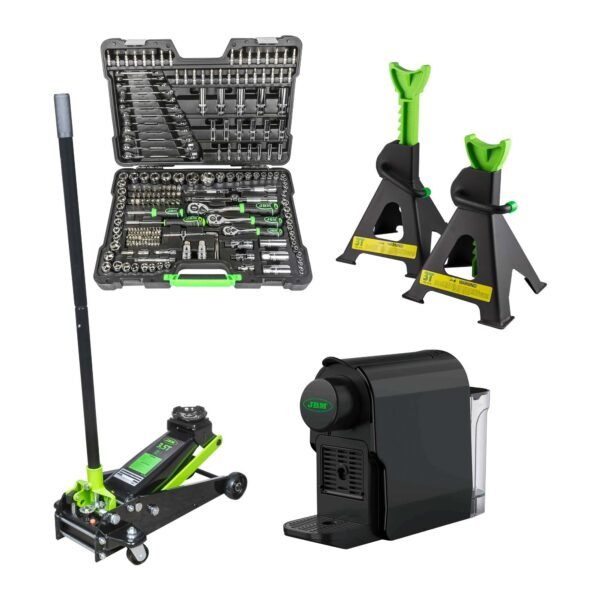 54045 COFFRET À OUTILS 216 PIÈCES 6 PANS + 50818 CRIC ROULEUR 3