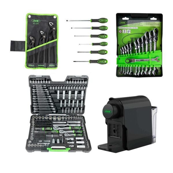 51318 JEU DE 12 CLÉS + 54045 COFFRET À OUTILS DE 216 PIÈCES + 53483 JEU DE 3 PINCES + 54070