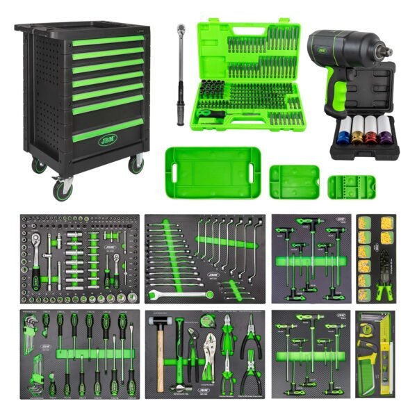 CHARIOT À OUTILS + MODULES D'OUTILS + CLÉ DYNAMOMÉTRIQUE + CLÉ À CHOCS