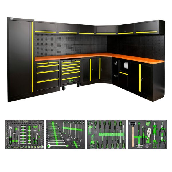 ENSEMBLE DE MEUBLES MODULAIRES (43 PIÈCES) - JAUNE